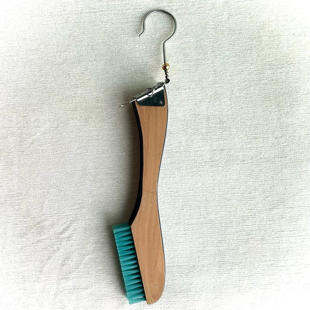 MCM wooden folding clothes hanger/brush made in JAPAN